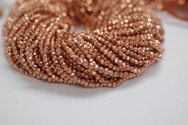 Cooper Pyrite Rondelle Faceted