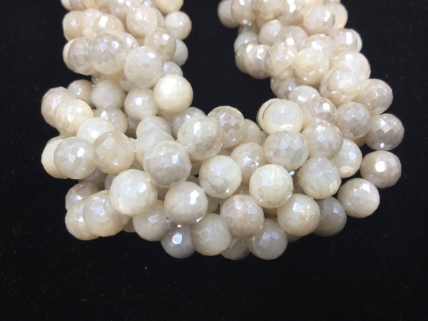 Cream Moonstone Rounds Faceted