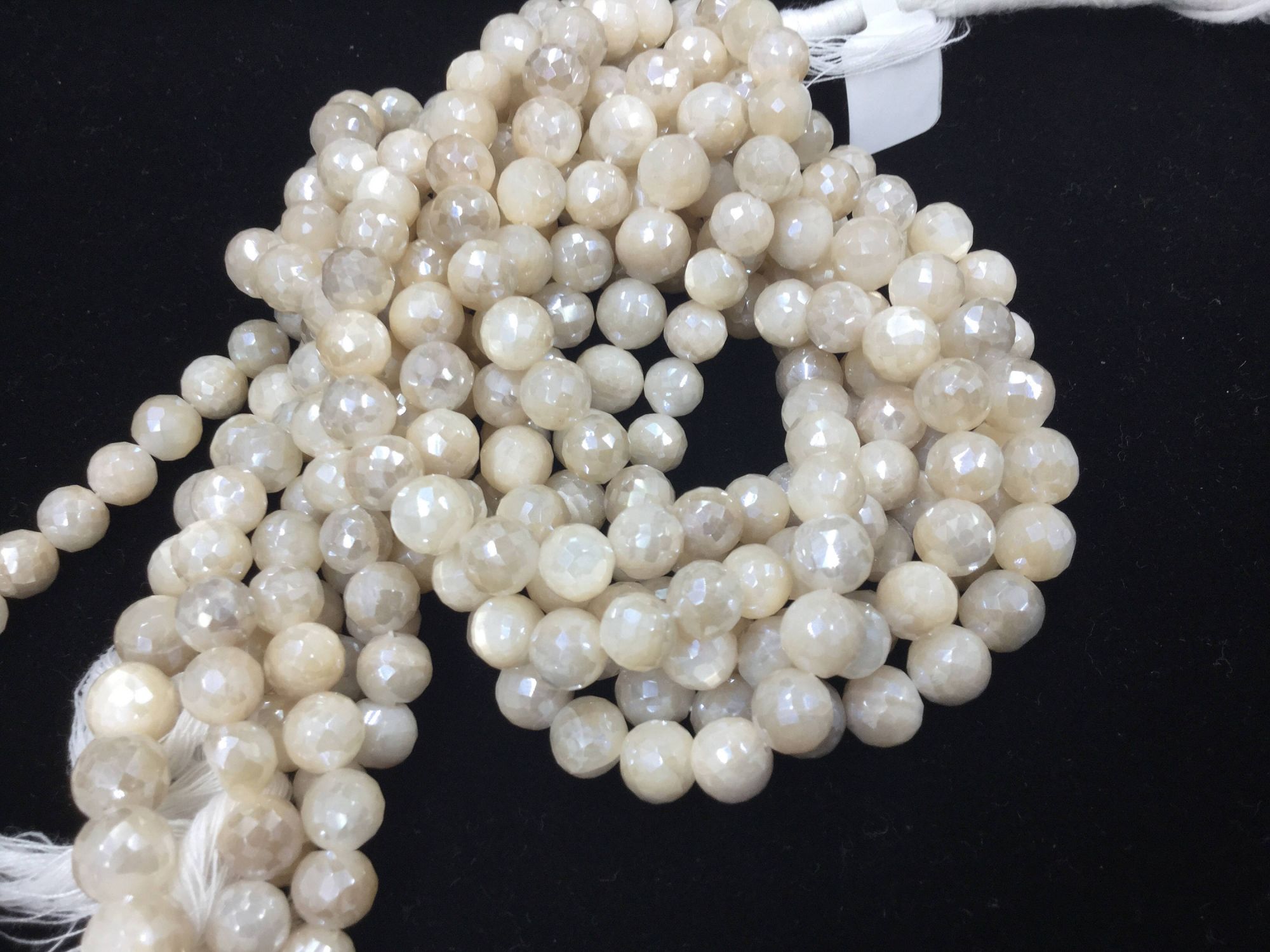 Cream Moonstone Rounds Faceted