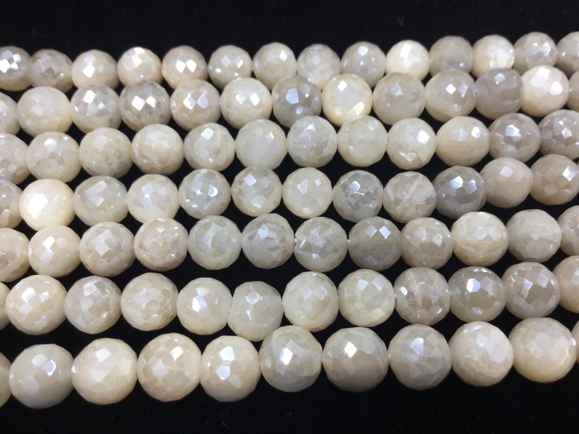 Cream Moonstone Rounds Faceted