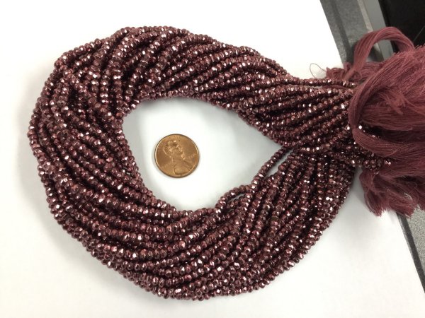 Crimson Mystic Pyrite Rondelle