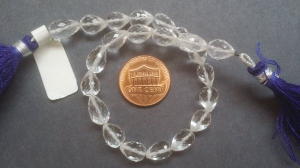 Crystal Hydro Quartz Straight Drill Drops Faceted