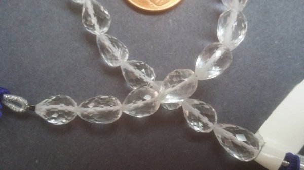 Crystal Hydro Quartz Straight Drill Drops Faceted