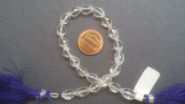 Crystal Hydro Quartz Straight Drill Drops Faceted