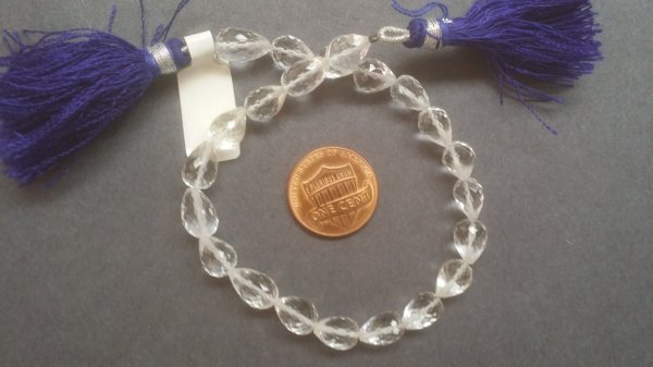Crystal Hydro Quartz Straight Drill Drops Faceted