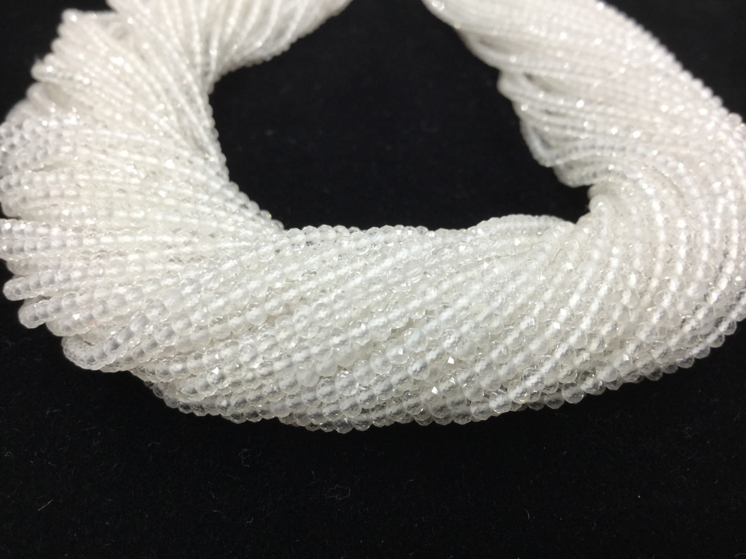 Crystal Quartz Rondelles Faceted