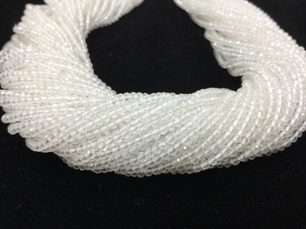 Crystal Quartz Rondelles Faceted