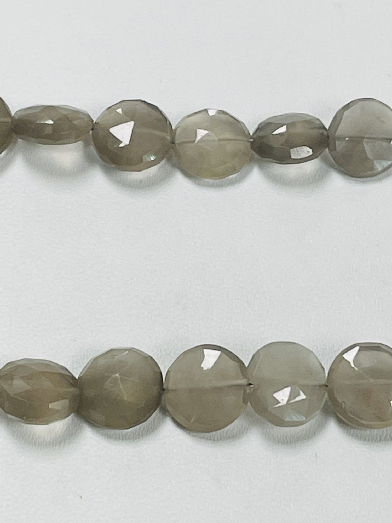Grey Moonstone Coin Faceted