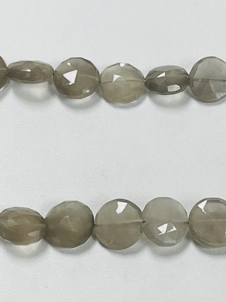 Grey Moonstone Coin Faceted