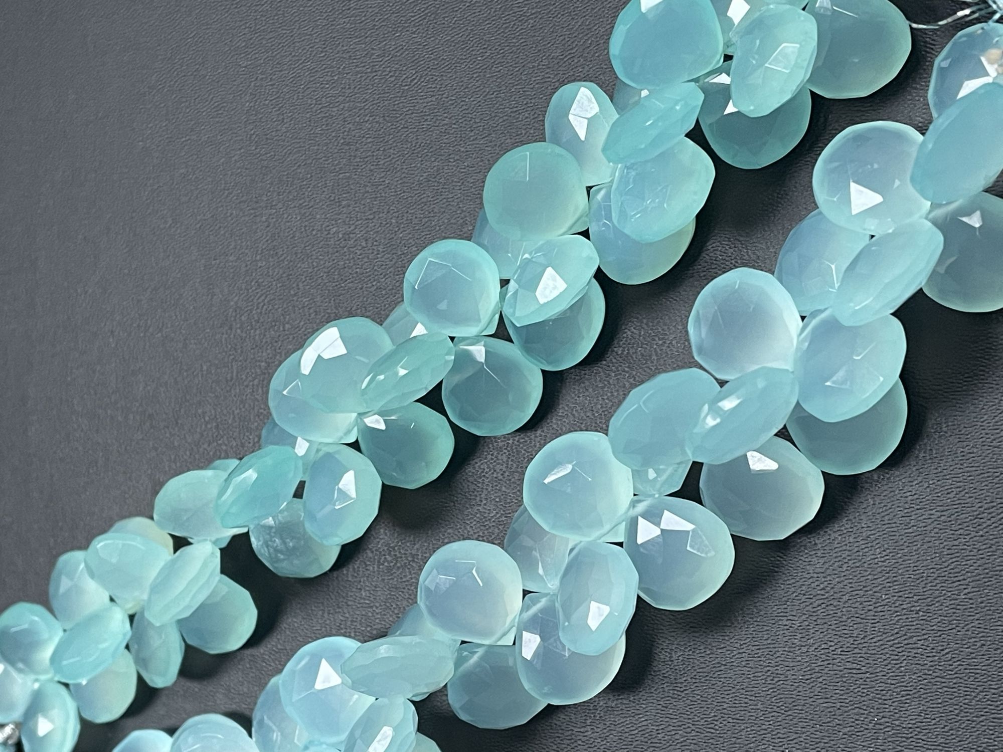 Aqua Chalcedony Heart Faceted