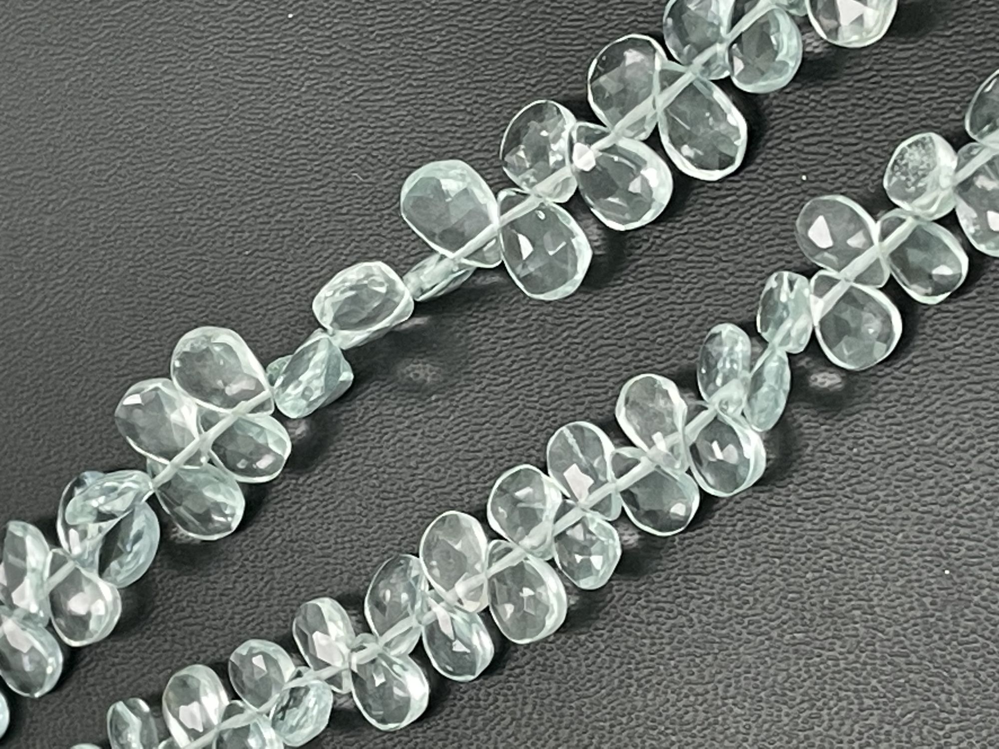 Aquamarine Hydro Quartz Pear Faceted