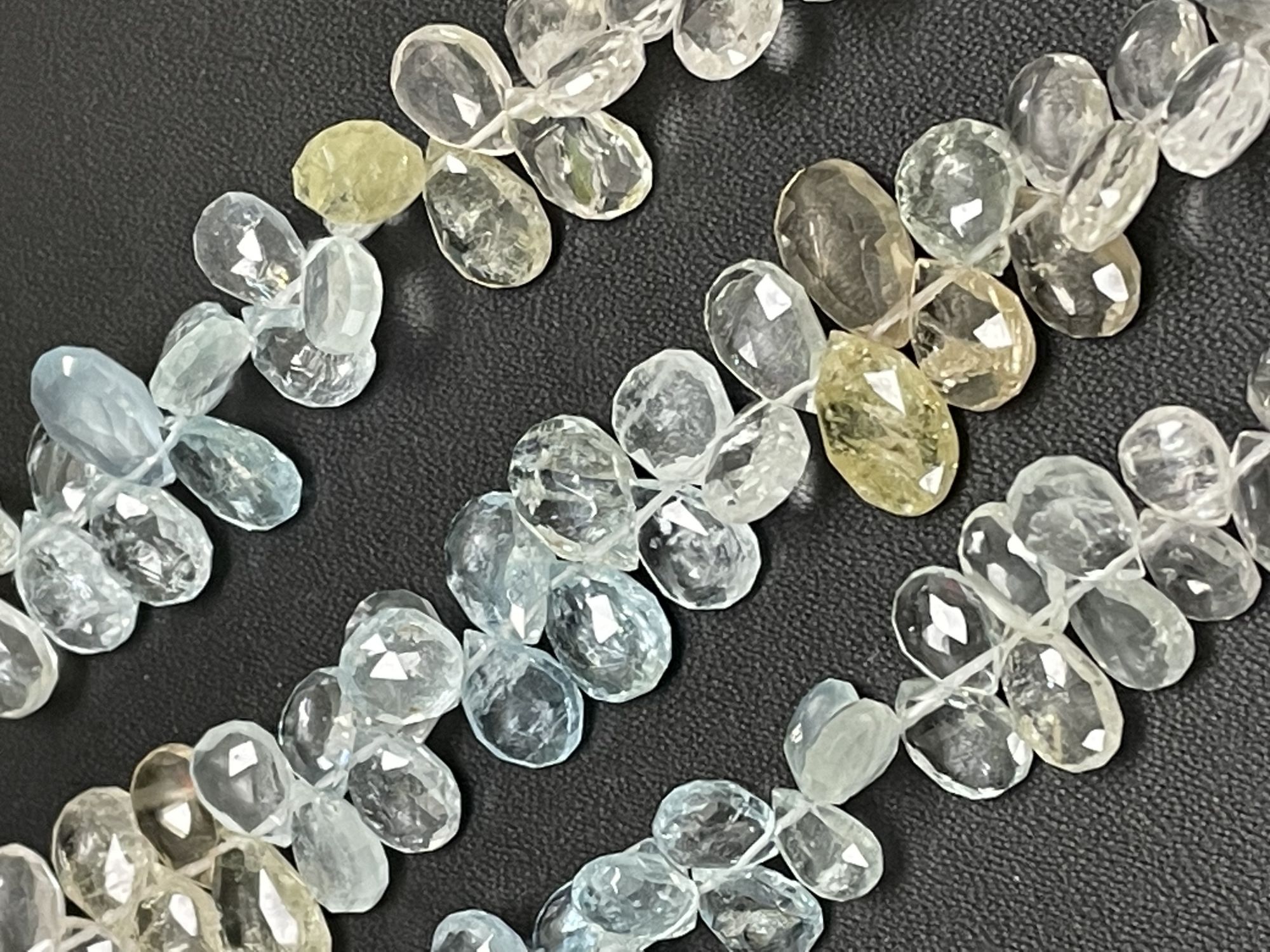 Multi Aquamarine Pear Faceted