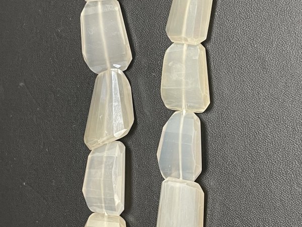 Pearl White Chalcedony Nugget Faceted