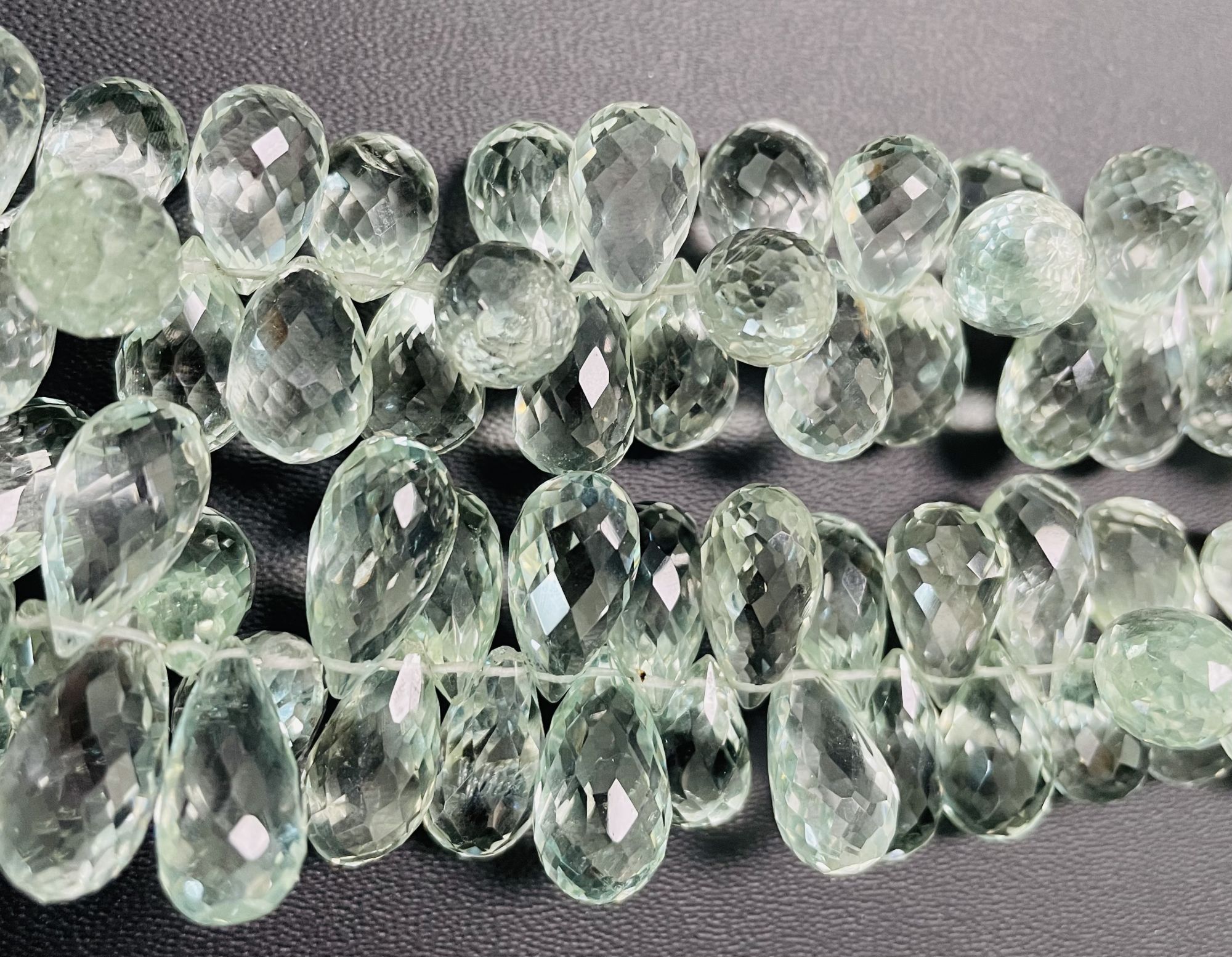 Green Amethyst Drops Faceted