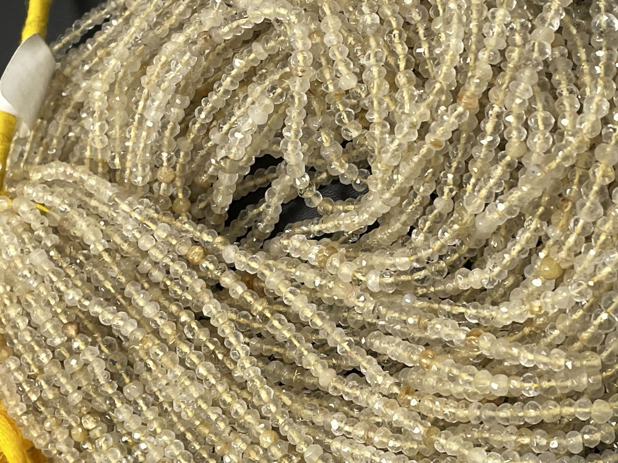 Golden Rutilated Quartz Rondelle Faceted