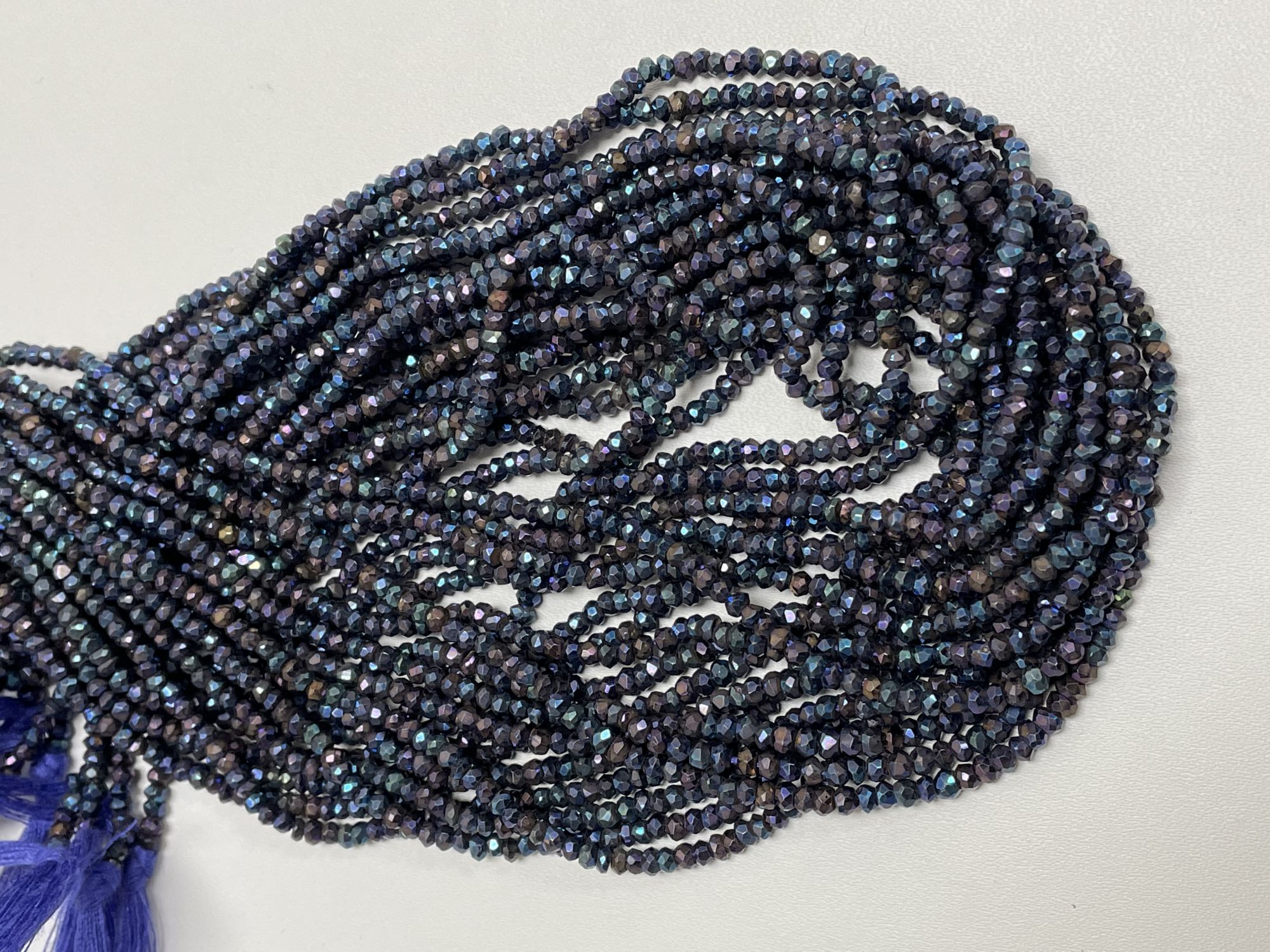 Mystic Blue Spinel Rondelle Faceted