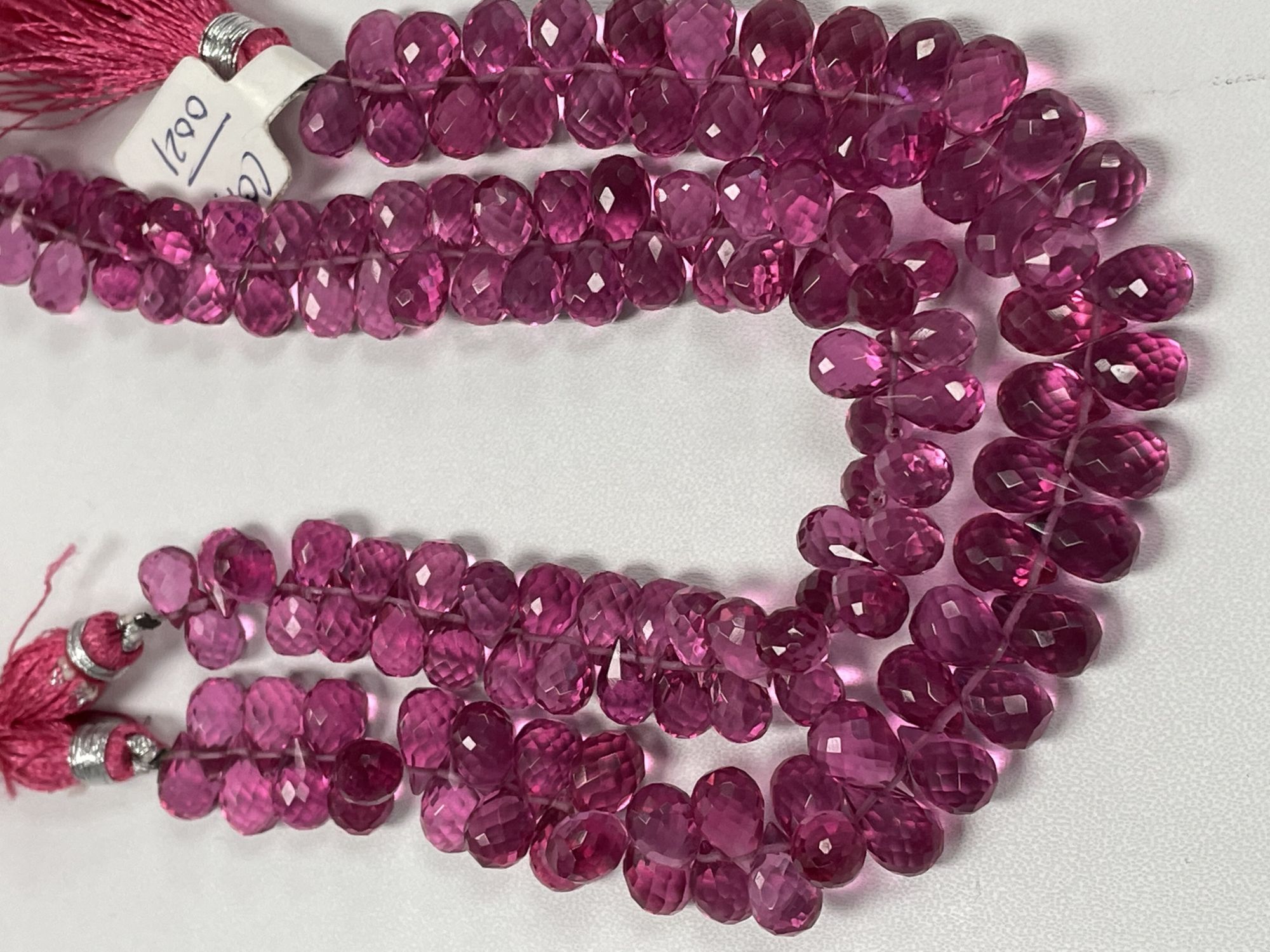 Rubilite Hydro Quartz Drop Faceted