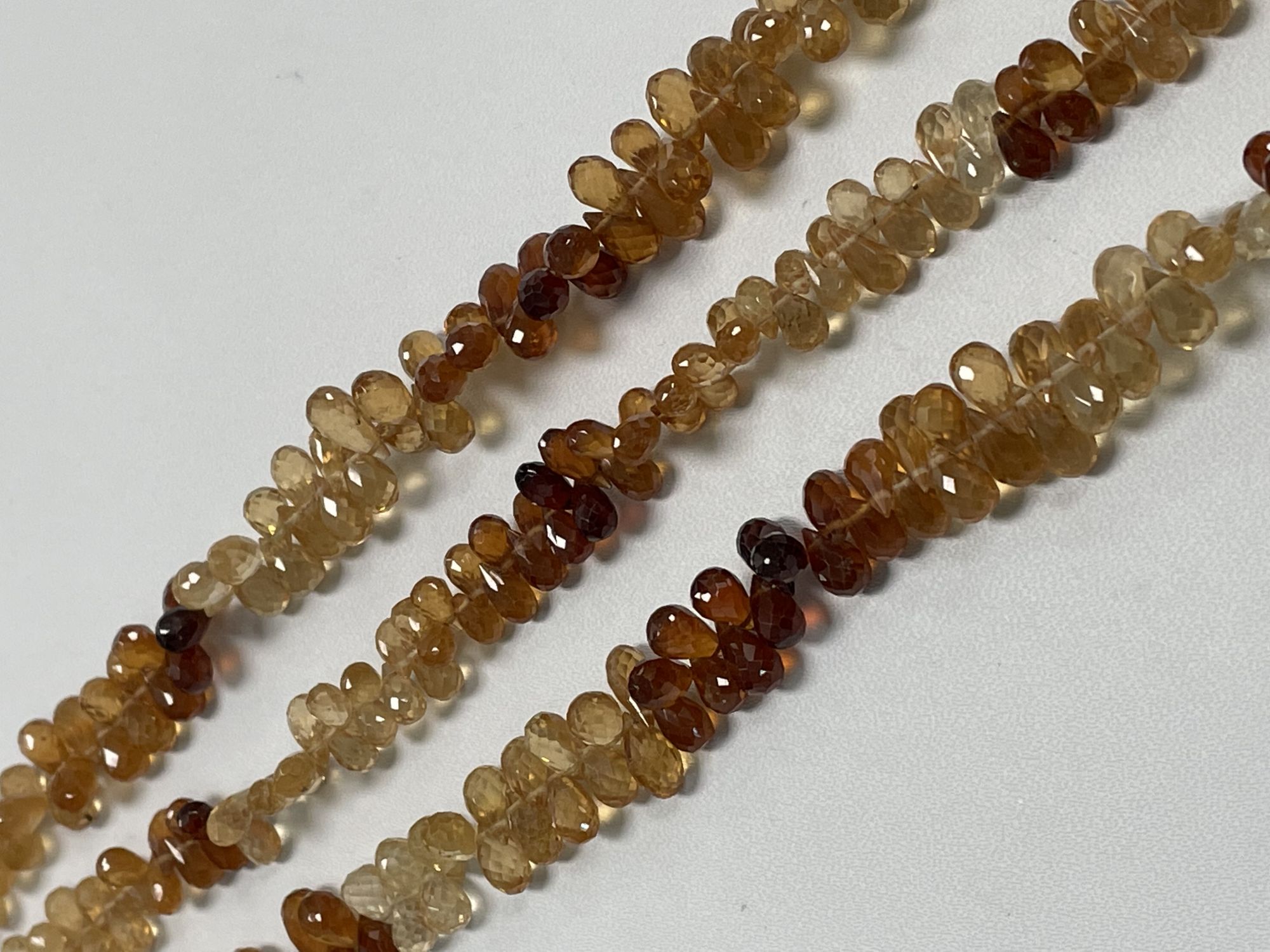Shaded Hessonite Garnet Drop Faceted