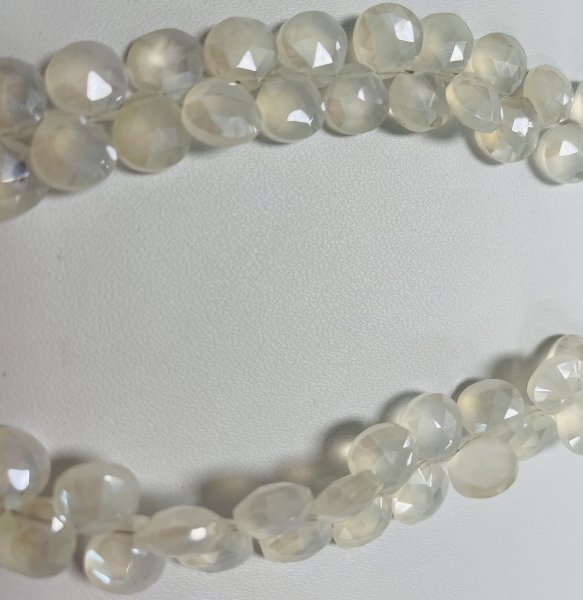 Pearl Chalcedony Heart Faceted