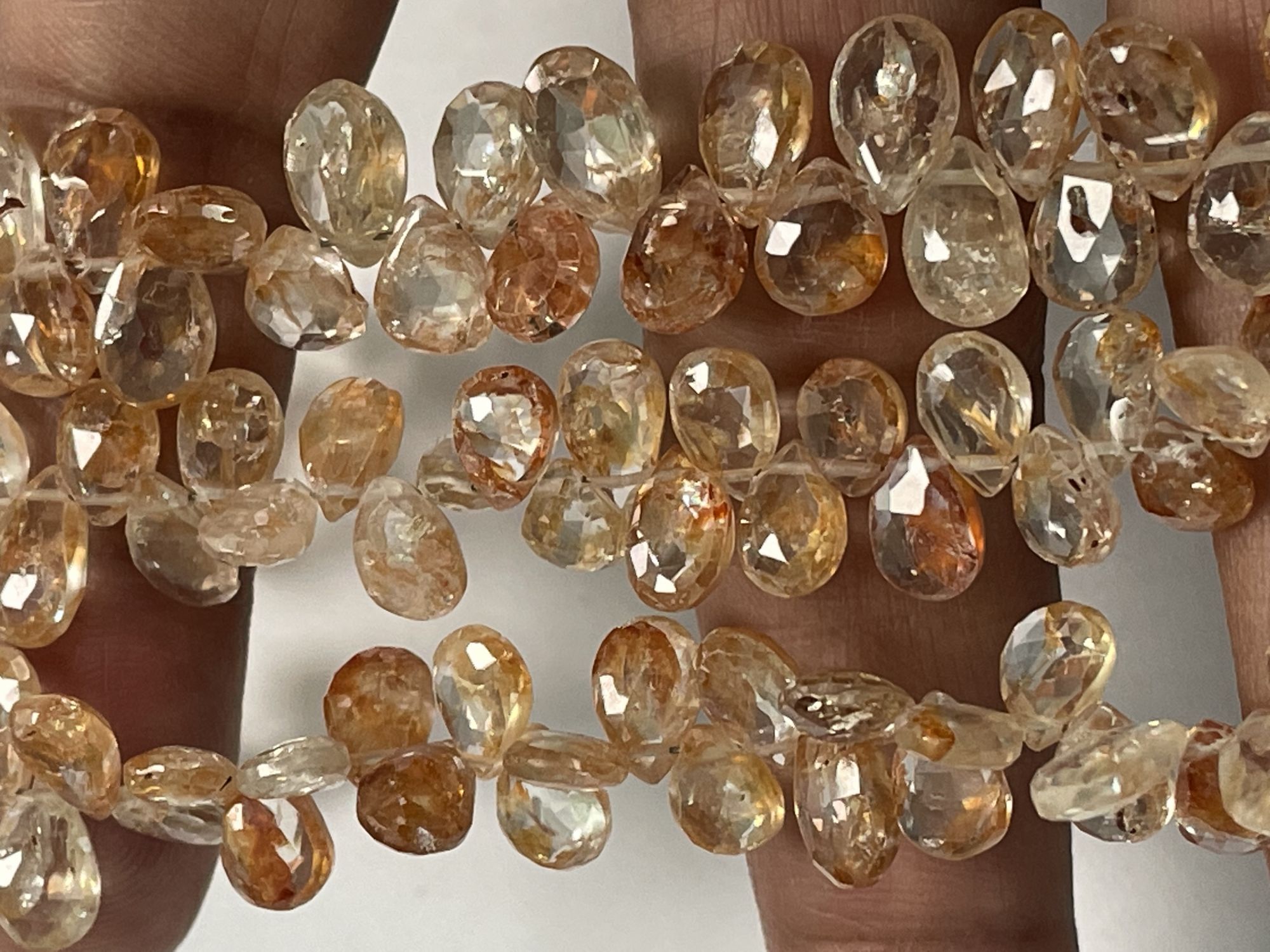 Orange Zircon Pear Faceted