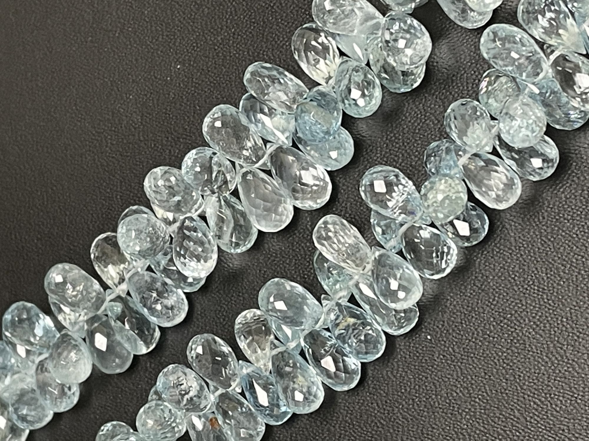 Aquamarine Drop Faceted