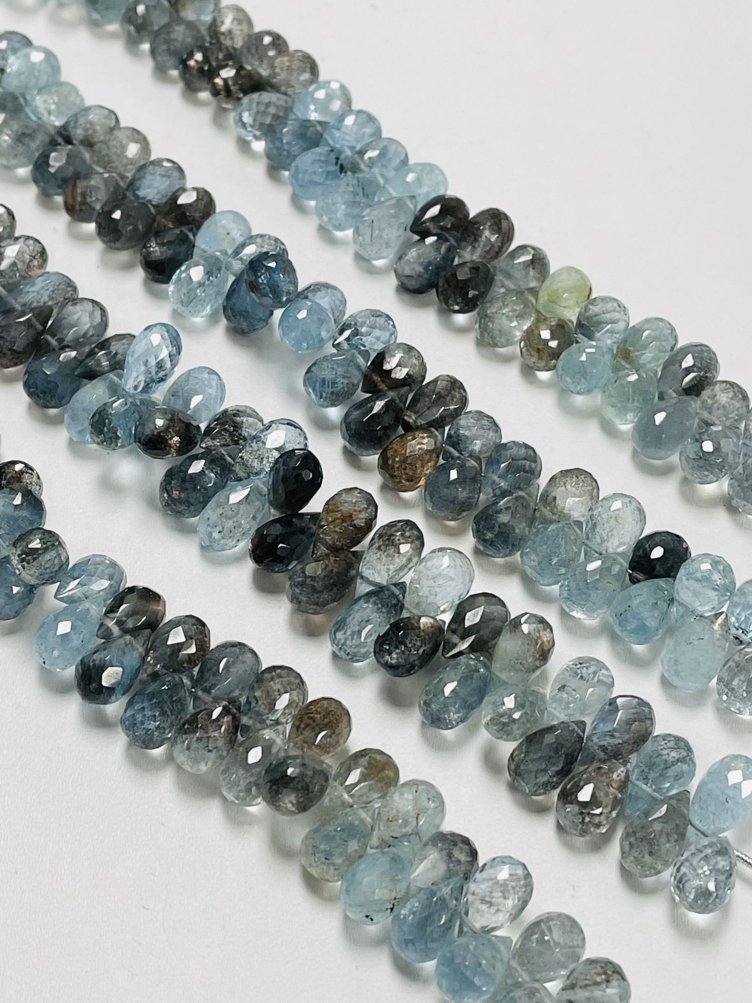 Copper Aquamarine Drop Faceted