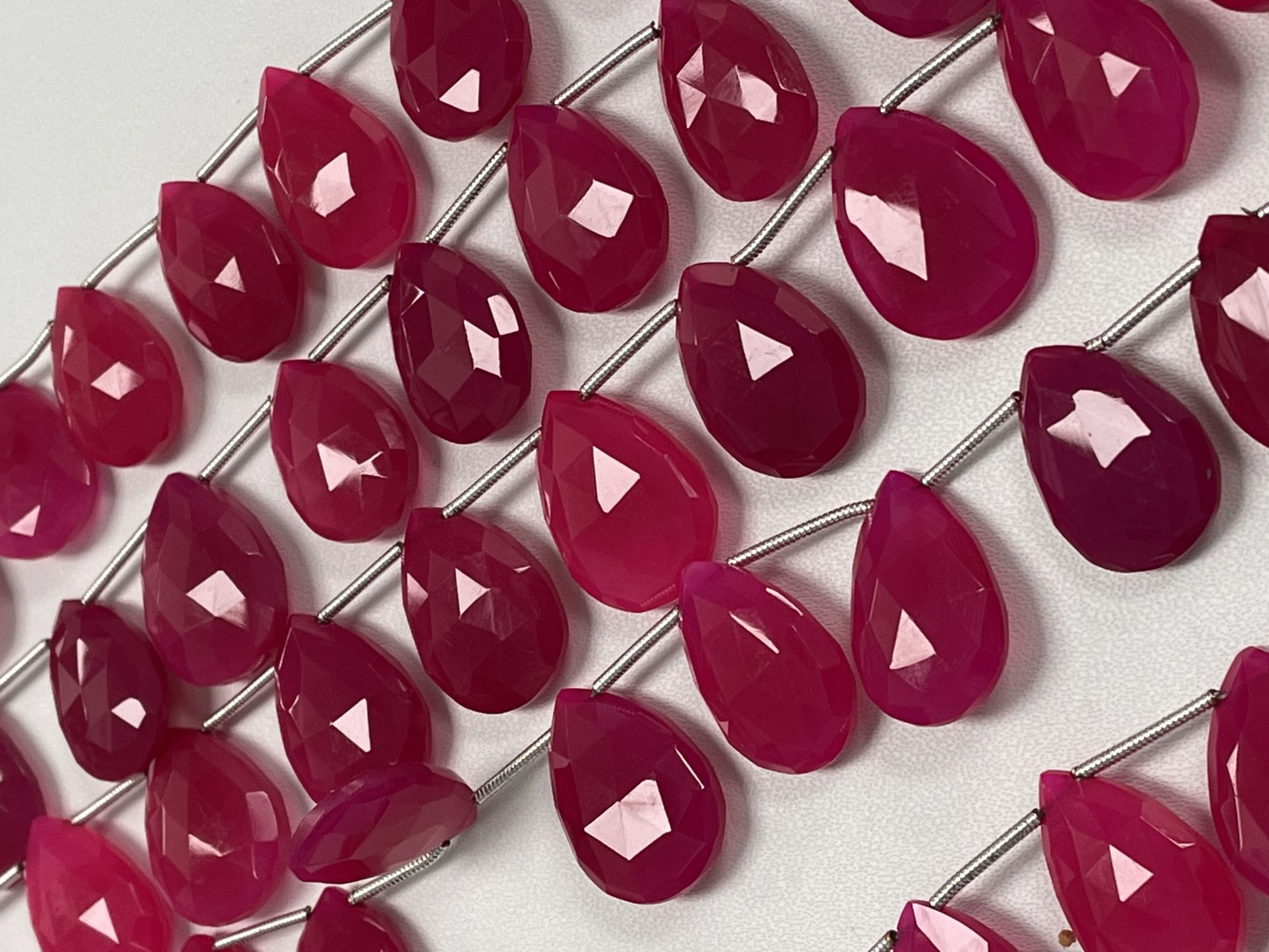 Pink Chalcedony Pear Faceted