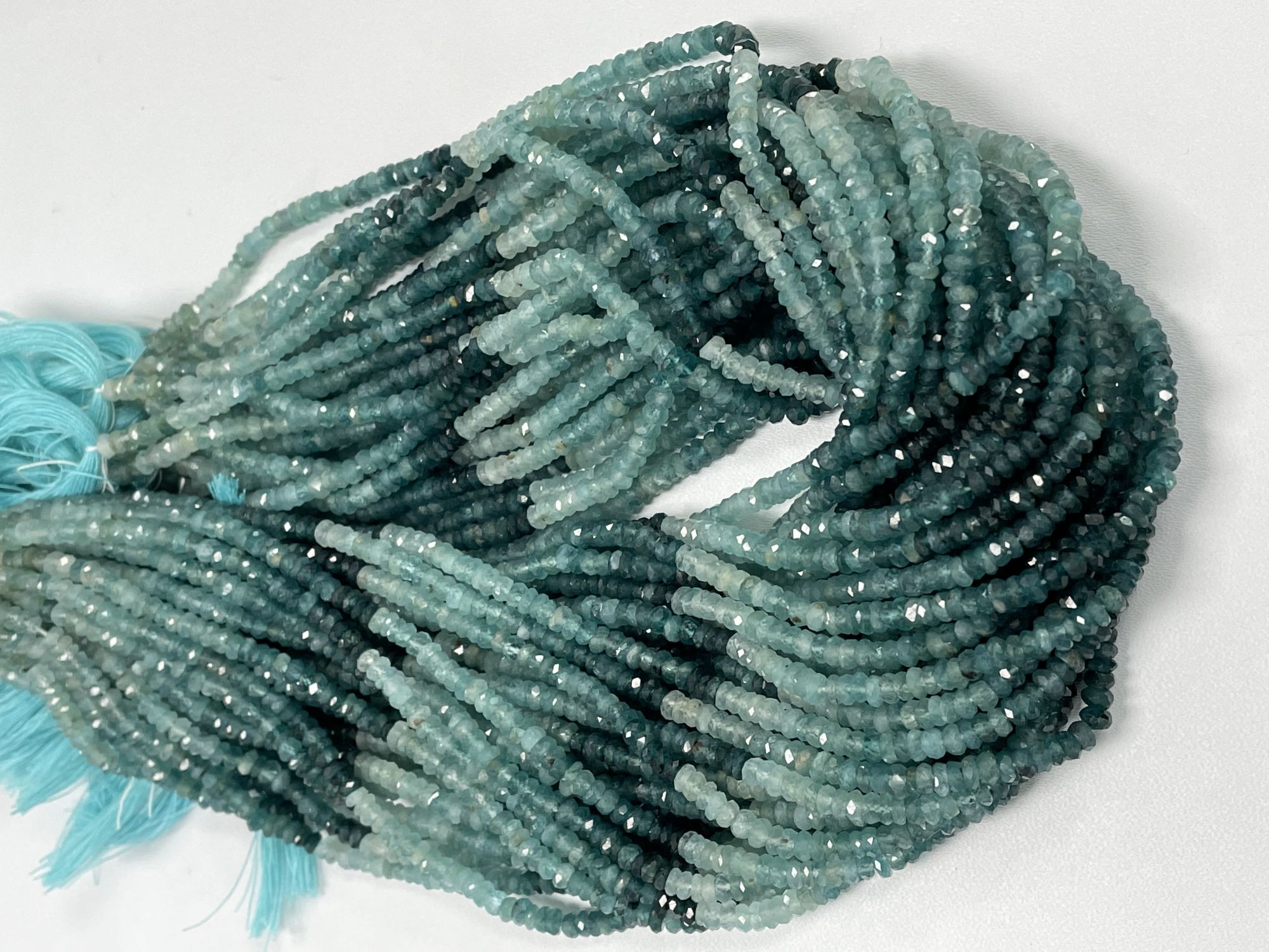 Shaded Grandidierite Rondelle Faceted