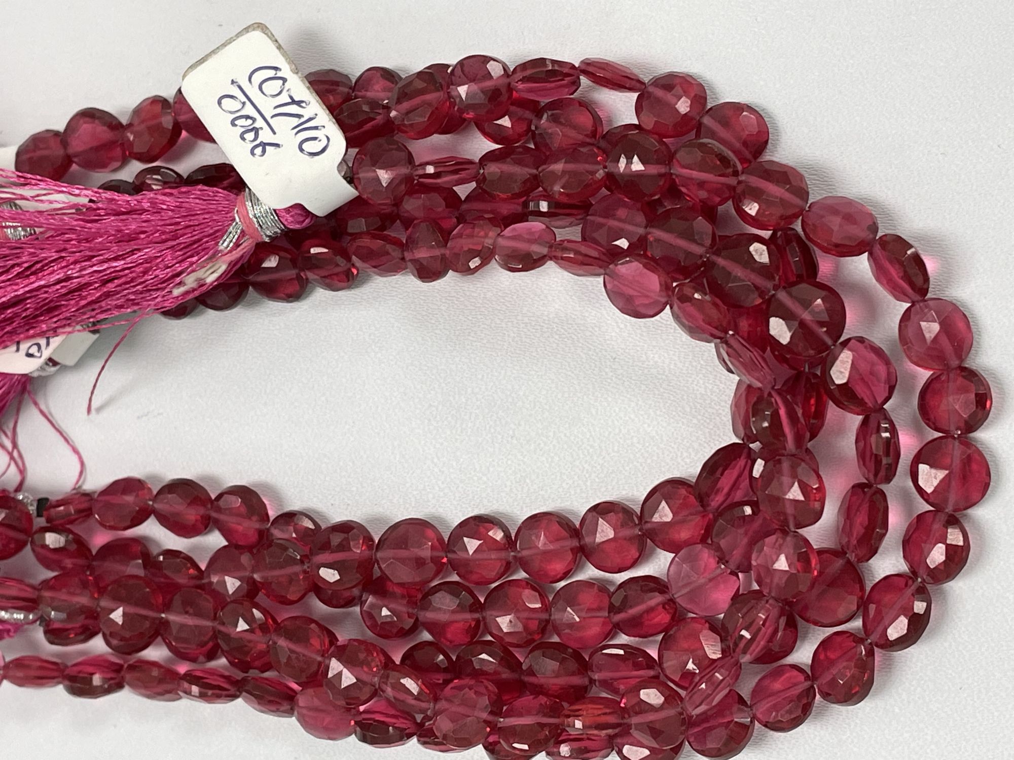 Pink Hydro Quartz Coin Faceted