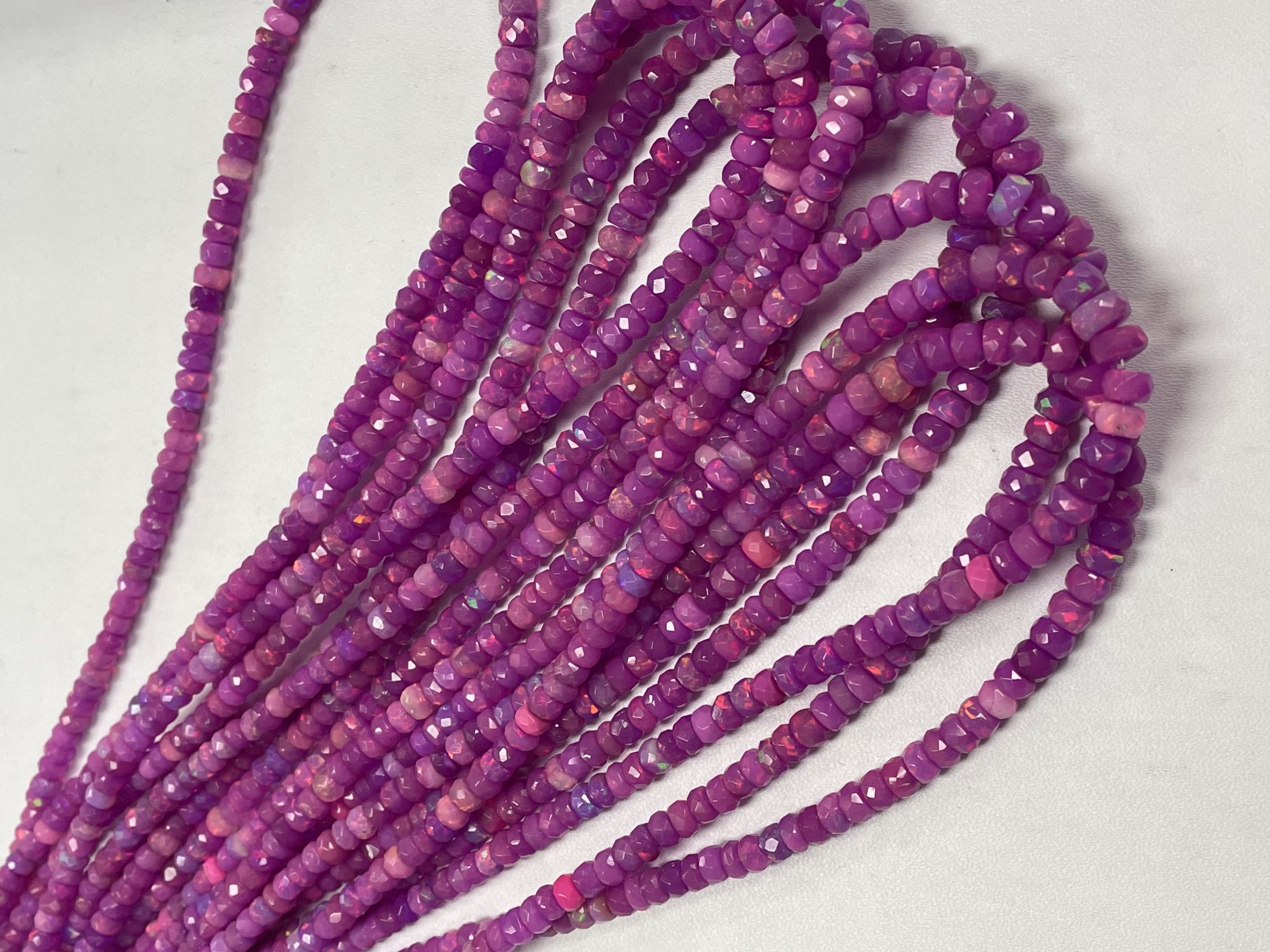 Purple Ethiopian Opal Rondelle Faceted