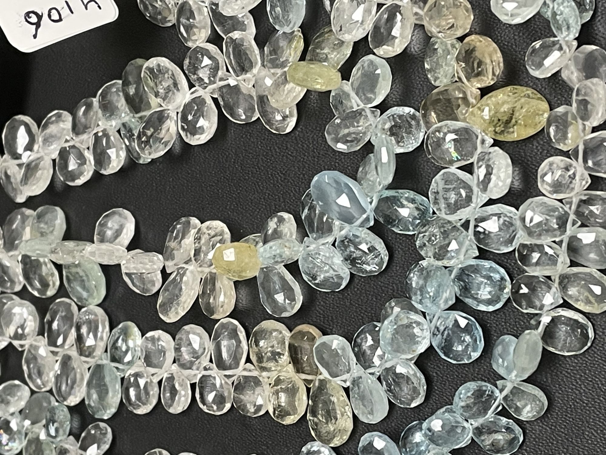 Multi Aquamarine Pear Faceted