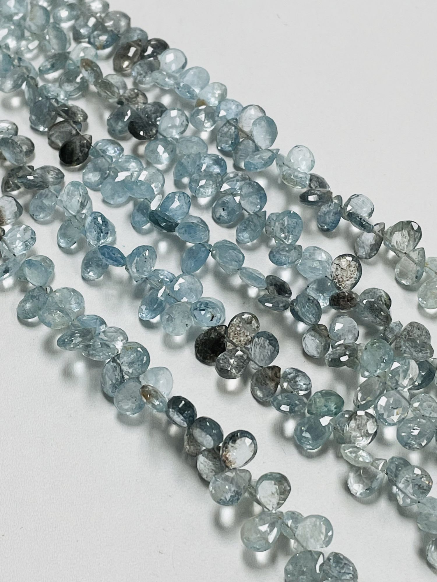 Copper Aquamarine Pear Faceted