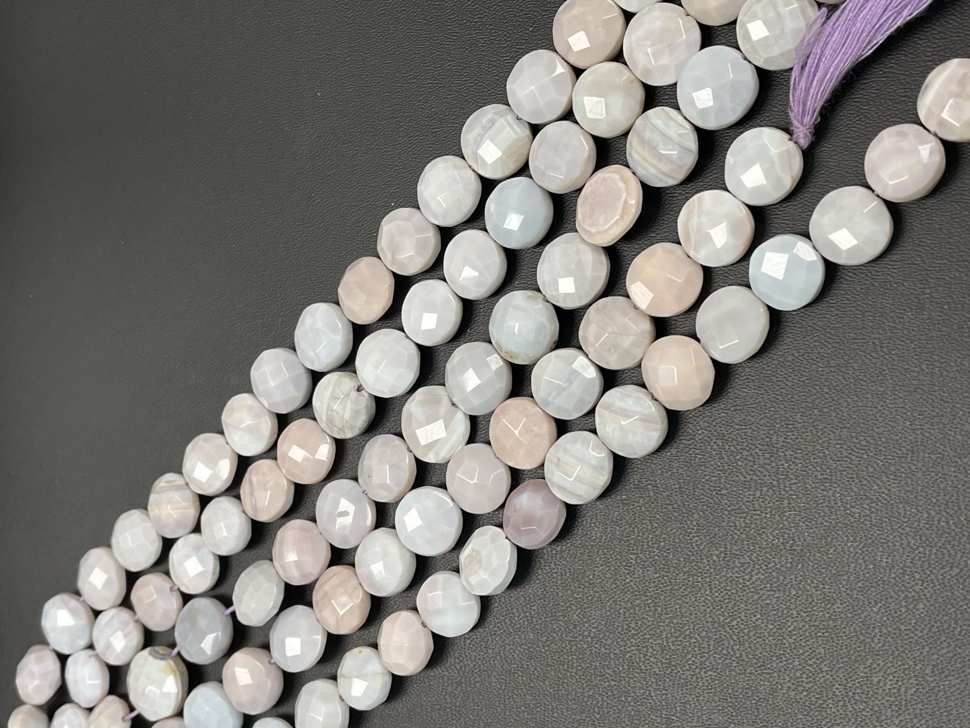 Purple Opal Coin Faceted