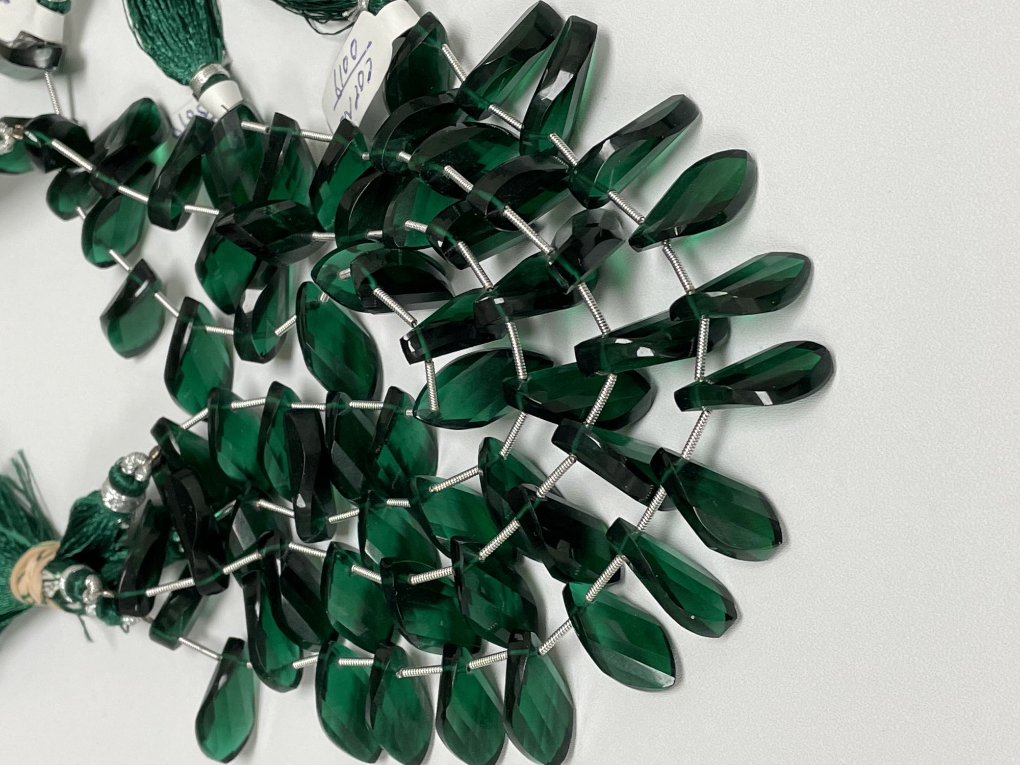 Green Hydro Quartz Twisted Leaf Faceted