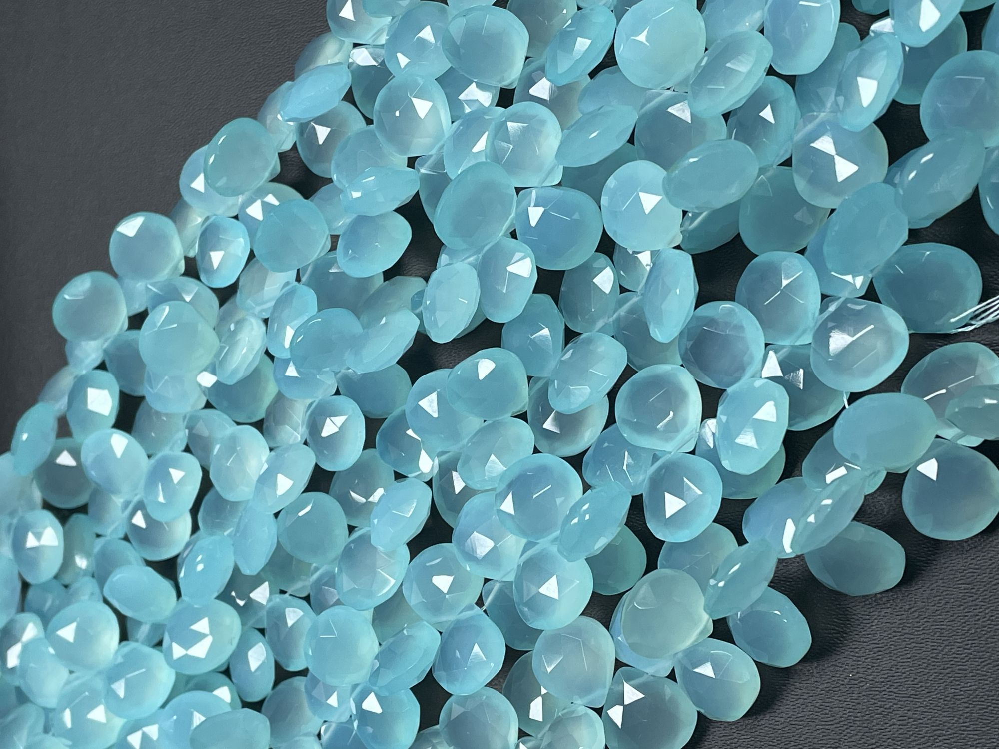Aqua Chalcedony Heart Faceted