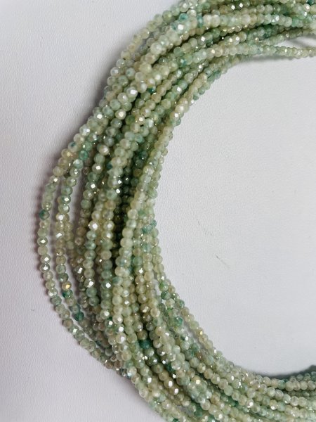 Green Coated Moonstone Rondelle Facted