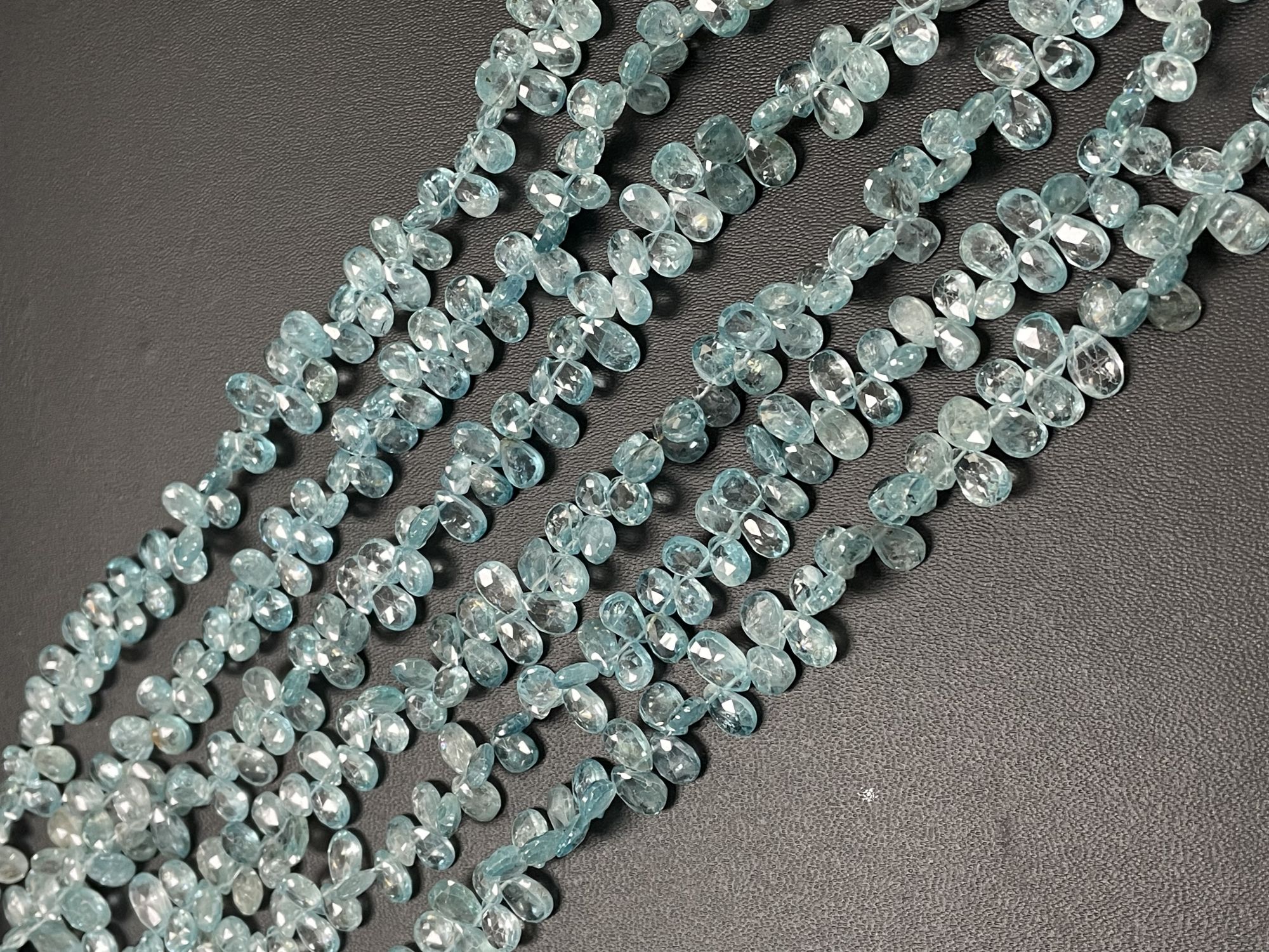 Blue Zircon Pear Faceted