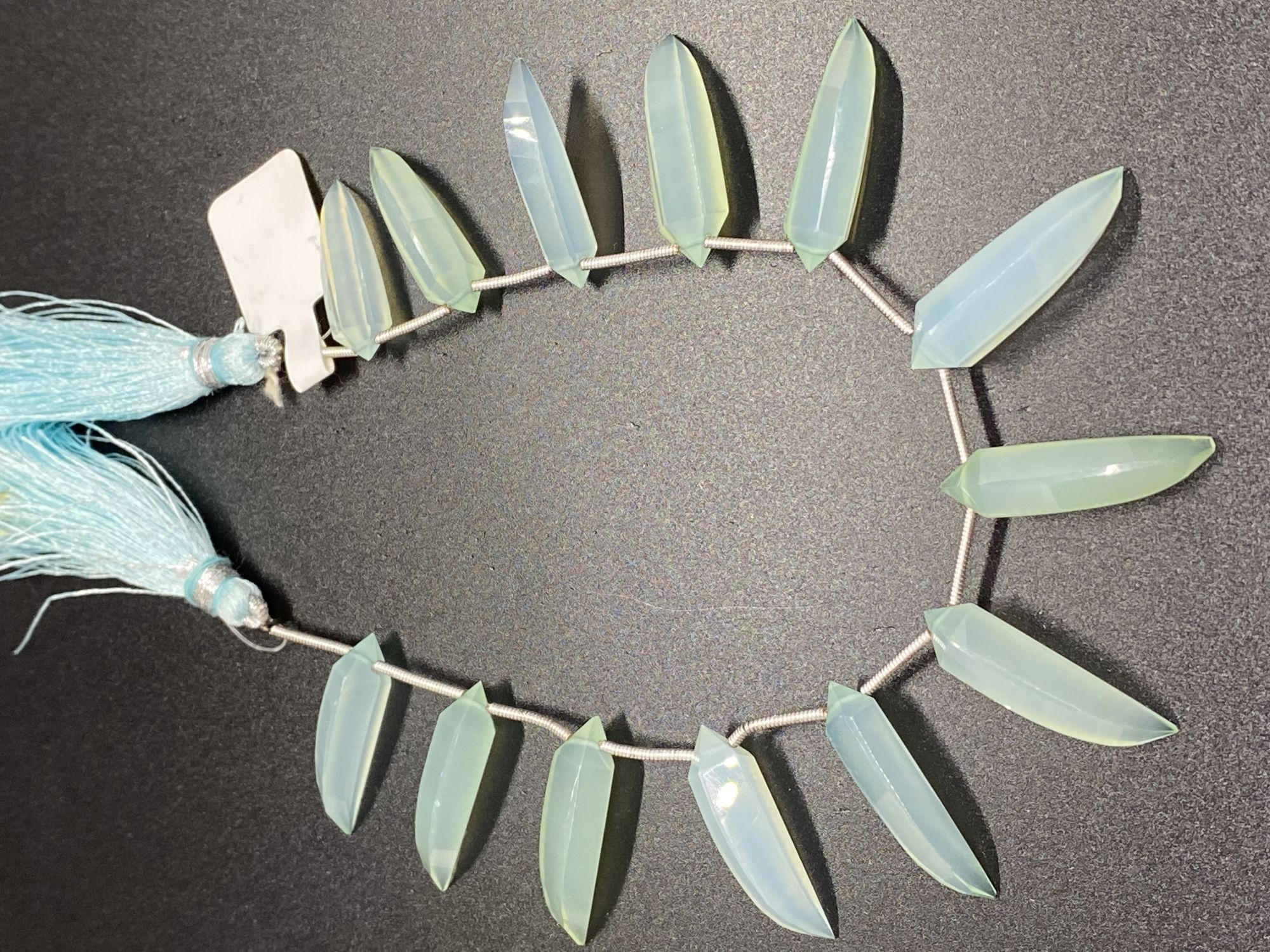 Aqua chalcedony Okra shape