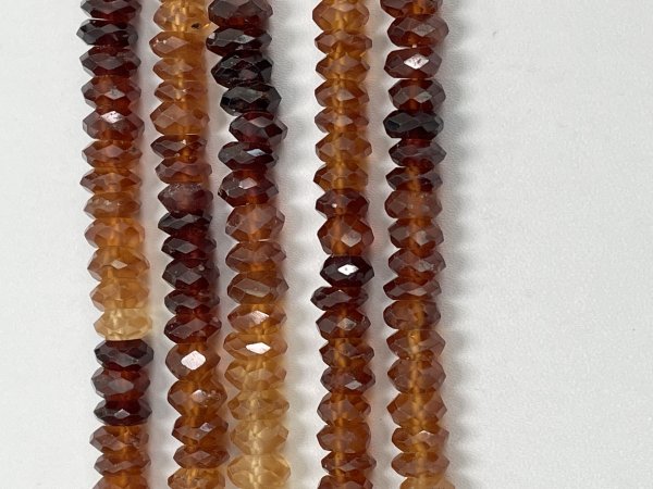 Shaded Hessonite Garnet Rondelle Faceted