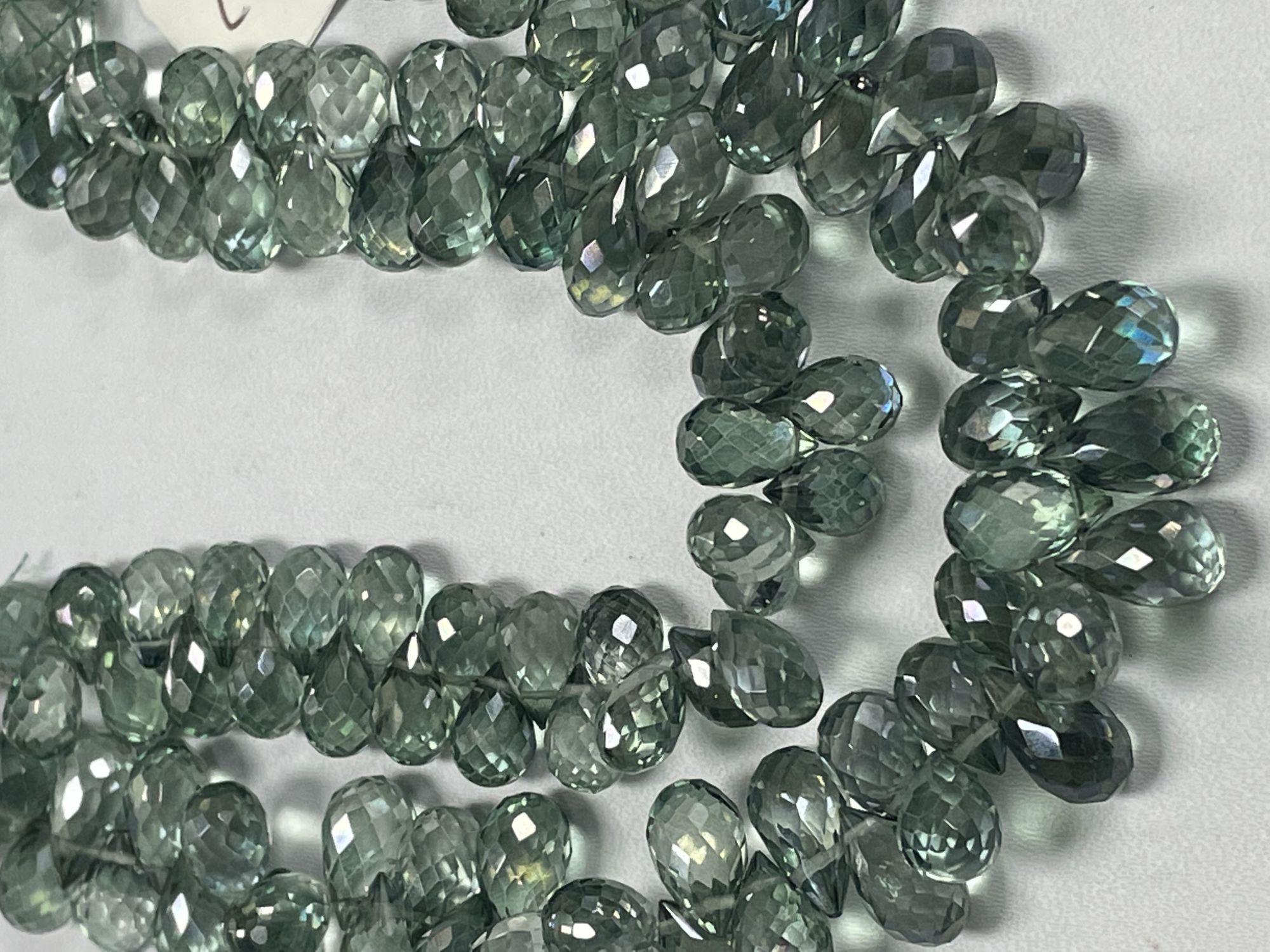 Green Mystic Quartz Drop Faceted