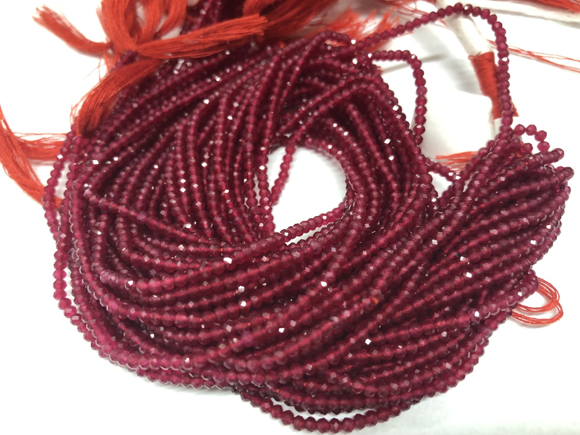 Red Quartz Rondelles Faceted