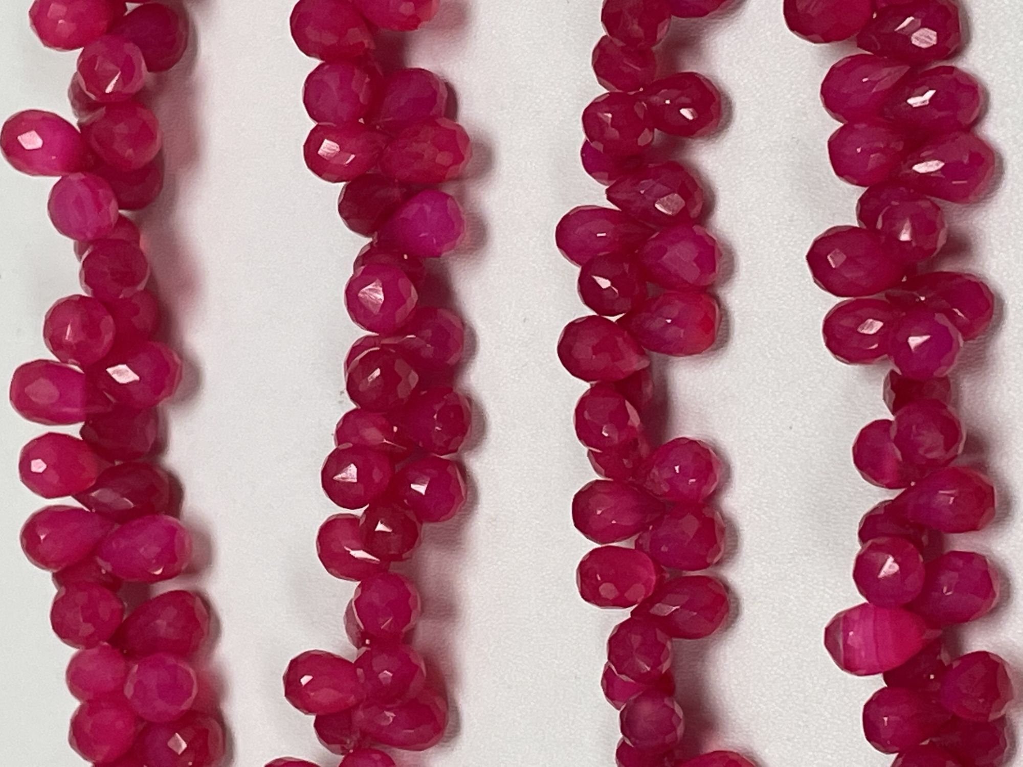 Pink Chalcedony Drop Faceted