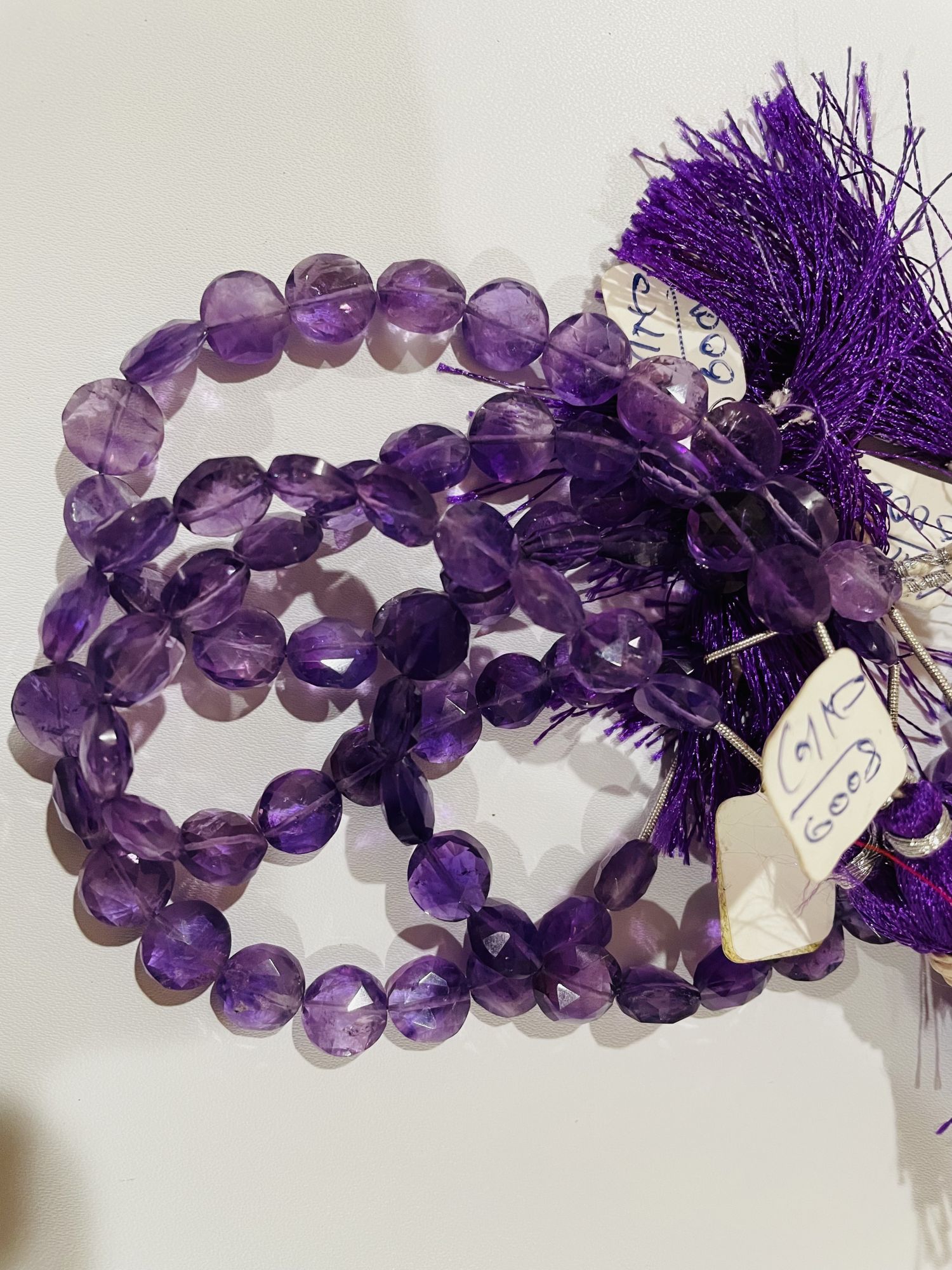 Amethyst coin Faceted