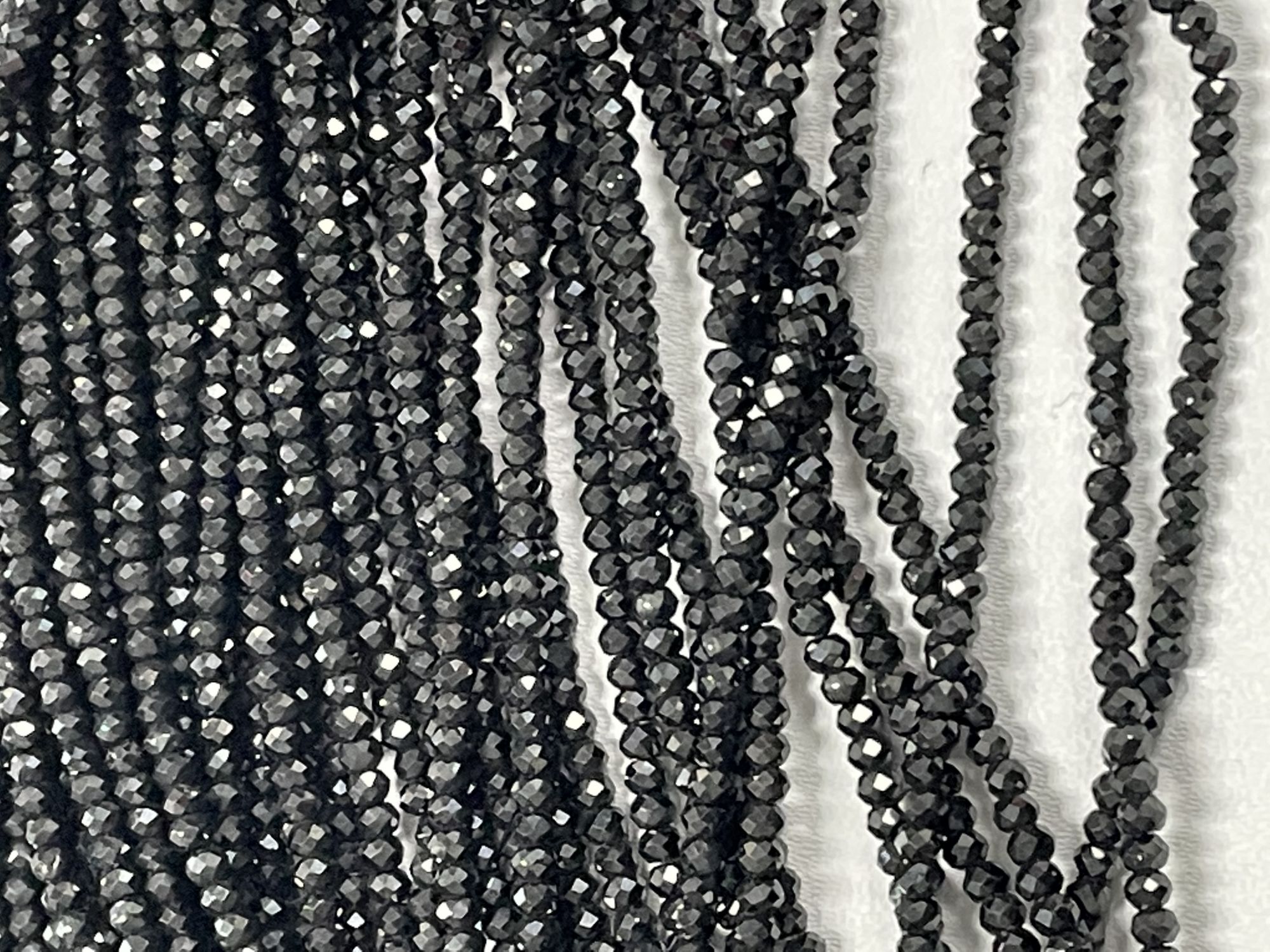 Black Spinel Rondelle Faceted