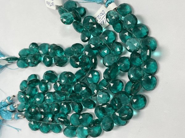 Teal Hydr Quartz Heart Faceted