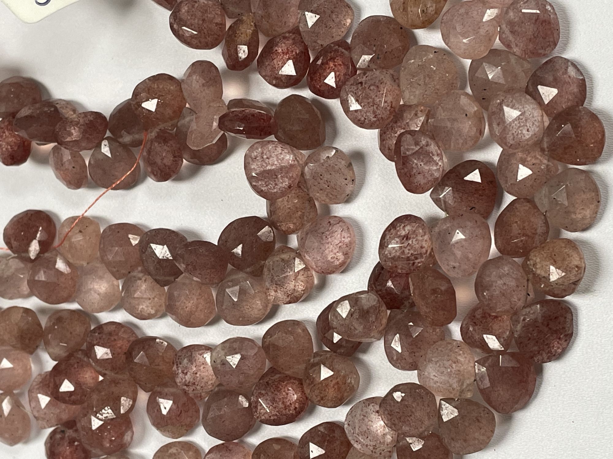 Pink Strawberry Quartz Heart Faceted