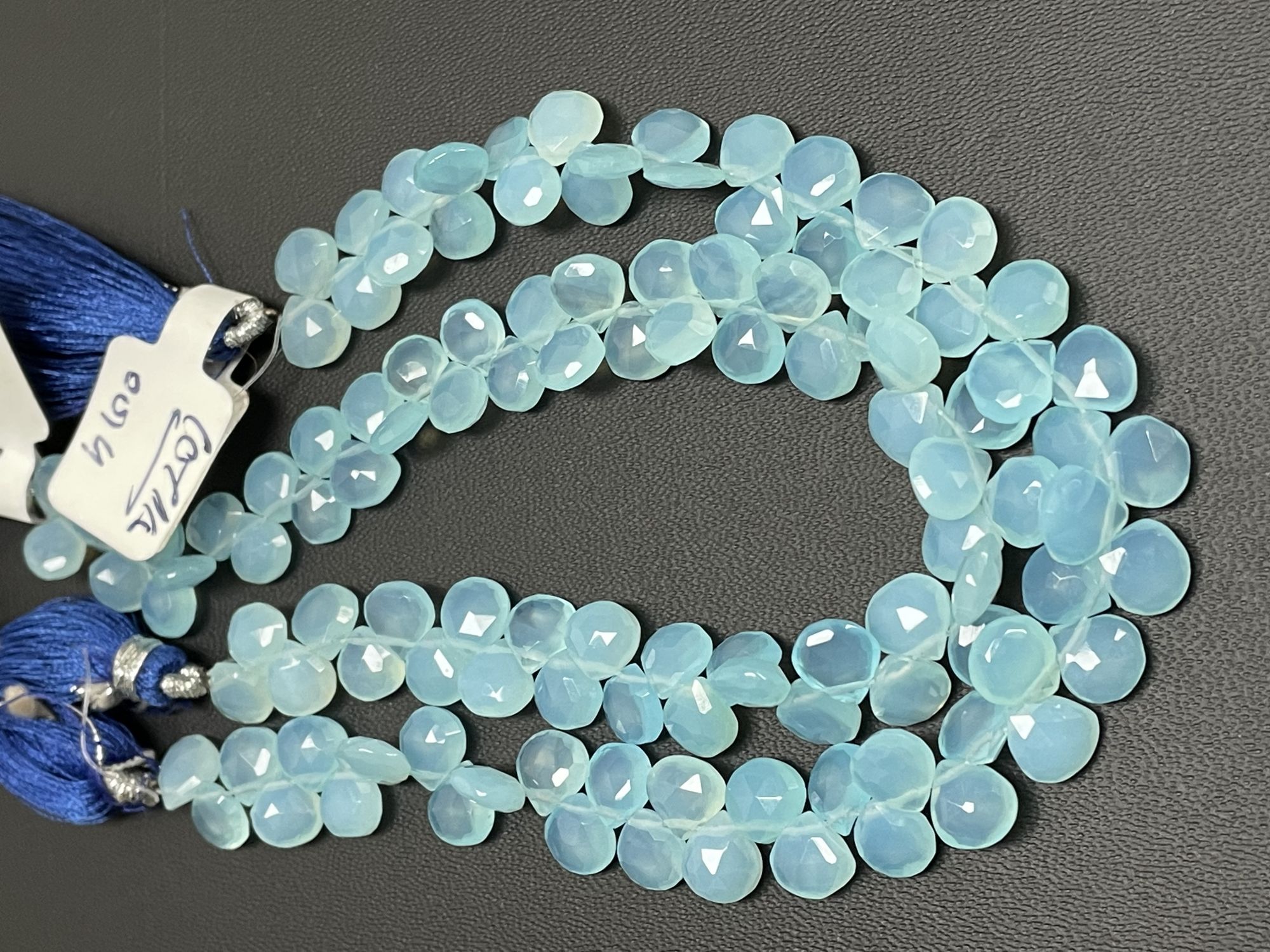Aqua Chalcedony Heart Faceted