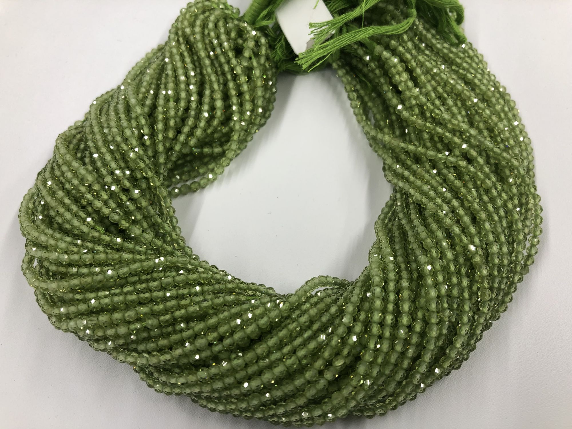 Peridot Rondelles Faceted