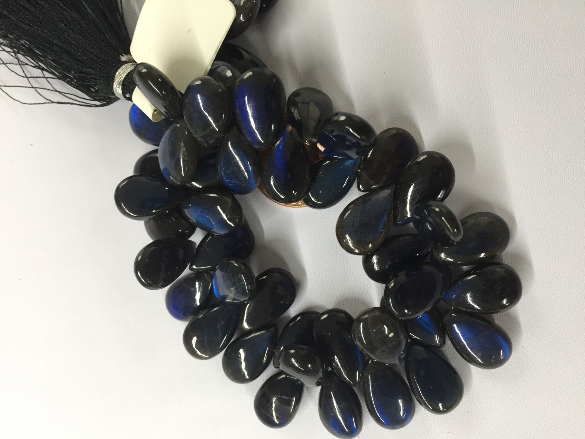 Natural Black Labradorite Pears Smooth