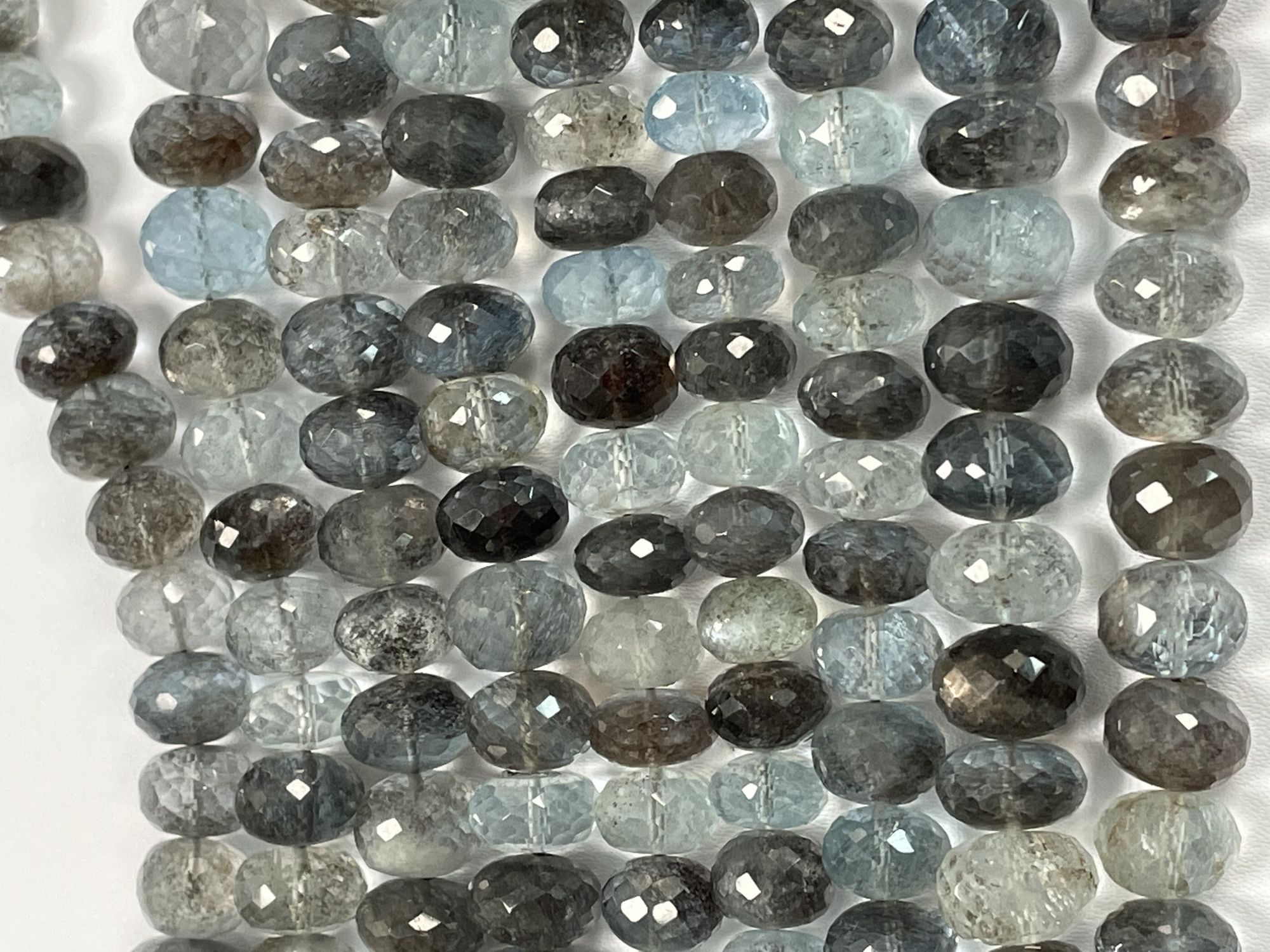 Copper Aquamarine Rondelle Faceted